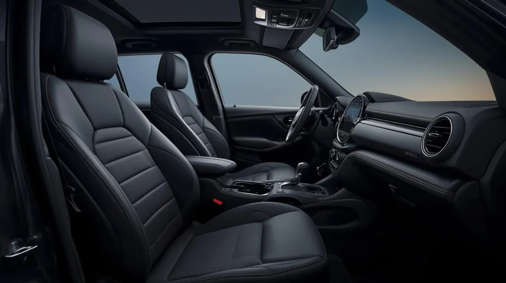 Premium SUV interior with leather seats and modern dashboard